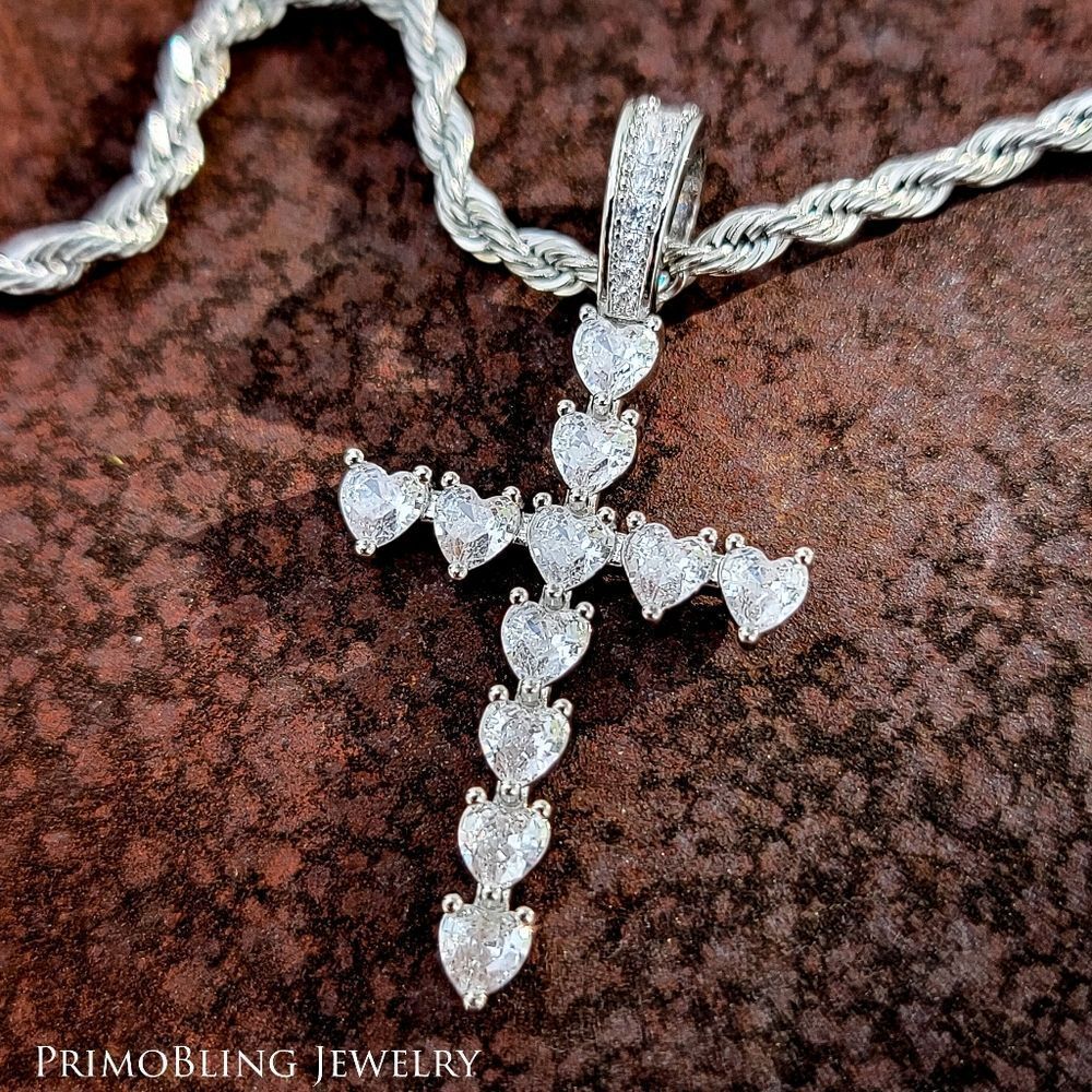 Heart Diamond Cross Necklace
